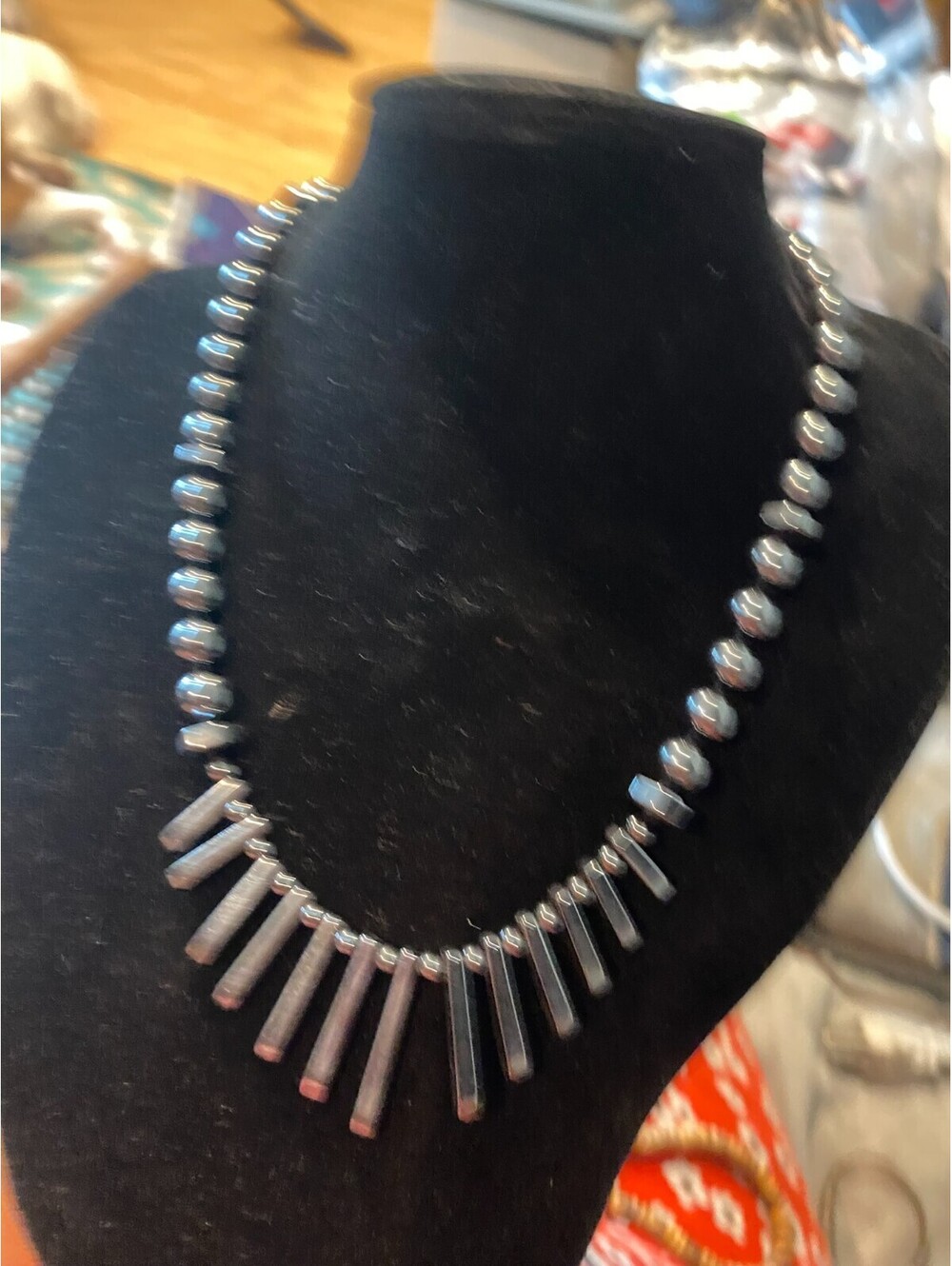 Gold Filled Hematite Fringe Necklace